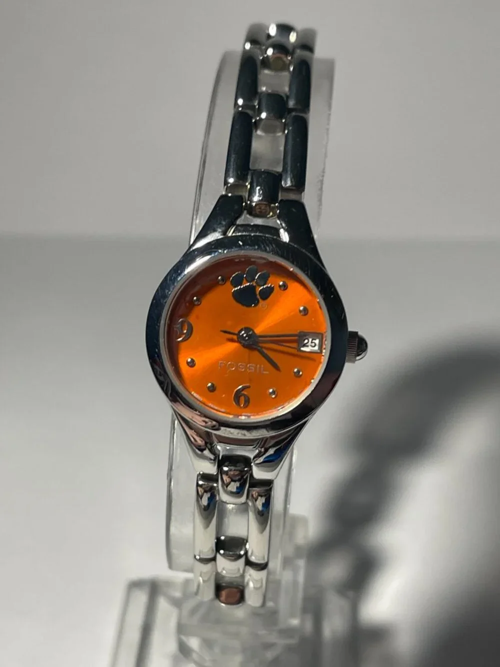 Clemson Tigers NCAA Stainless-Steel Bracelet Watch by Fossil NEW